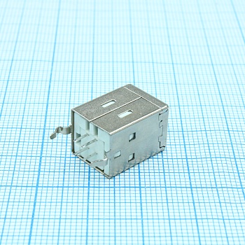 DS1099-01-WN0-FE - Разъем USB тип B для вертикального монтажа, изолятор белый