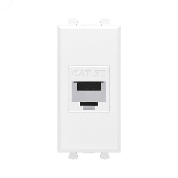 Розетка компьютерная 1мод. Avanti "Белое облако" RJ45 кат.5E без шторок модульная механизм 4400661