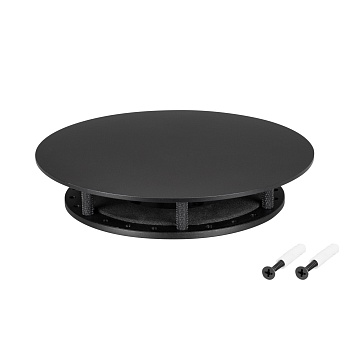 Крепление MOONLIGHT-BASE-ROUND-D25-M Black 046067 - Крепление герметичной ленты MOONLIGHT D25. Материал сталь, цвет чёрный. Размер крышки M (150х150 мм). Подходит для плоских поверхностей. Габариты держателя в сборке 150x150x32.5 мм. Диаметр основания 155