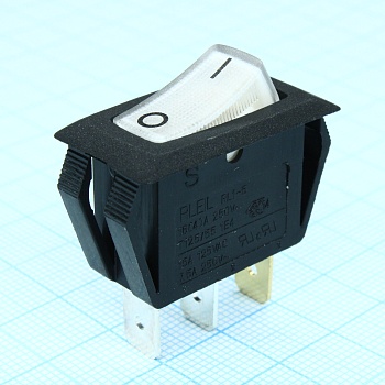 L-KLS7-005 -11/N-C-2  WT/BK-P1-S(2) - Тумблер ON-OFF с красной подсветкой 250В