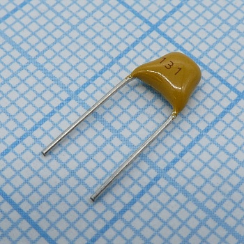 TS170R1H131J8BNB0R - Конденсатор керамический многослойный 130пФ 50В NPO ±5% радиальный 5.08мм 125°C россыпь