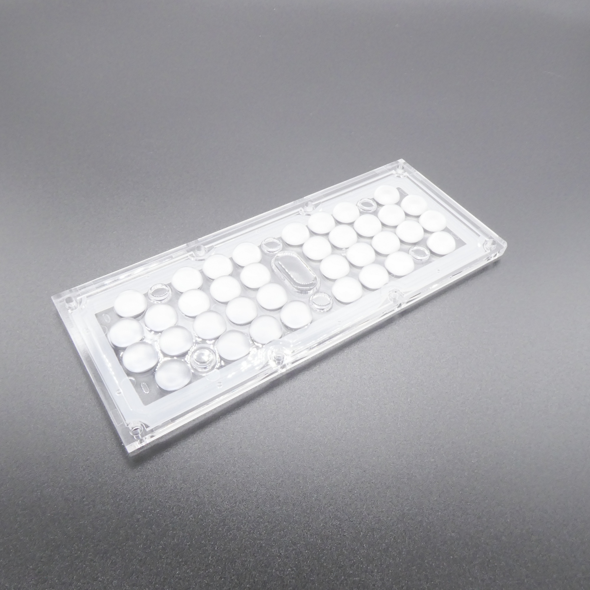 ALHB173D36LED60x60G - Групповая прямоугольная линза 36 светодиодов 3030/3535,  60°x60°, 173x71.4mm   H:9.3mm, PMMA