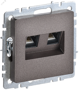 BRITE Розетка двойная RJ11+RJ45 кат.5E РК/Т12-БрТБ темная бронза BR-KT20-O-1-K45