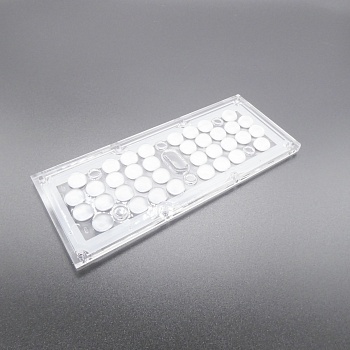 ALHB173D36LED60x60G - Групповая прямоугольная линза 36 светодиодов 3030/3535,  60°x60°, 173x71.4mm   H:9.3mm, PMMA