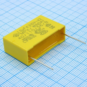 SMXVG105KF1X5AB2815 - Пленочный конденсатор X2, 310VAC, 1мкФ ± 10%, размер 31.5 х 10.8 х 19.5 мм, Р=27.5 мм, +110°C