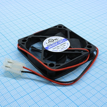 KF0510B1H-R - Вентилятор 12В DC, 50х50х10мм, 5200об/мин., 0,37м3/мин, подшипник качения, тип вывода - провод с разъемом