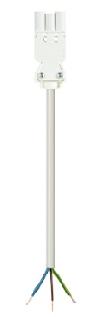 GESIS GST18I3K1-S 25 10WS - Кабельная сборка, оконеченная вилочным разъемом GST18i3, и свободным концом, 3 полюса, длина кабеля: 1 метр, сечение жил кабеля: 3х2,5 мм.кв., номинальное напряжение: 250V, номинальный ток: 20А, цвет разъема: белый, цвет кабеля
