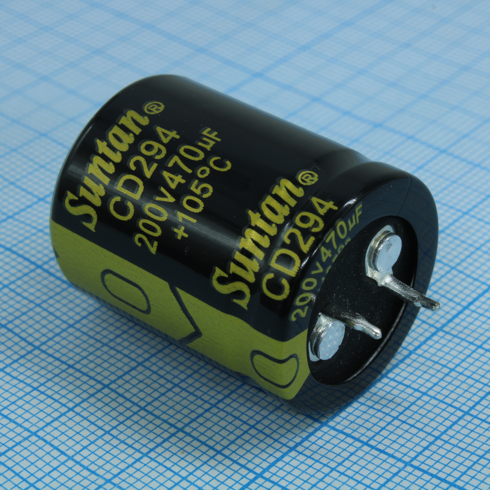 TS13DR2D471MSB0D0R - Конденсатор алюминиевый электролитический 470мкФ 200В ±20% (25х30мм) защелкиваемые выводы 10мм 2000часов 105°C россыпь