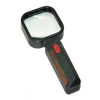 Линза х 3  ZM8080B - Линза с LED подсветкой , трехкратное увеличение, поворотная линза 80х80 mm. Изменение угла наклона.