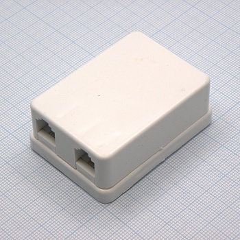 TJ6P4C*2 SURFACE 58x42x24 бел.* - TJ6P4C розетка на панель на два гнезда