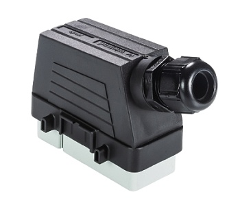 Комплект разъема podisCON FCS4.07STSA - Вилочный разъем на кабель, серия podis, диам. кабеля 9-16 мм, IP65, 7 полюсов, цвет: черный, номинальные характеристики: 500V, 20A