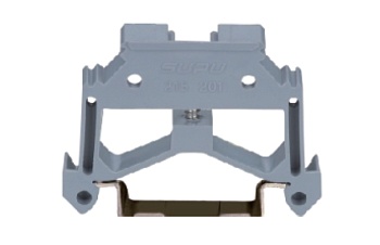 Концевой стопор 215201 - Концевой стопор на рейку DIN35, тип зажима: защелка, ширина: 9,5 мм, цвет: серый, пластик