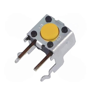 B3F3102 - Кнопка тактильная 6х6мм угловая h=0.9mm усилие нажатия 1.47N(150гр) 0.05А 24В монтаж в отверстие