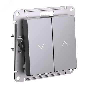 ATLASDESIGN 2-клавишный ВЫКЛЮЧАТЕЛЬ ЖАЛЮЗИ, 10А, мех., СТАЛЬ ATN000919