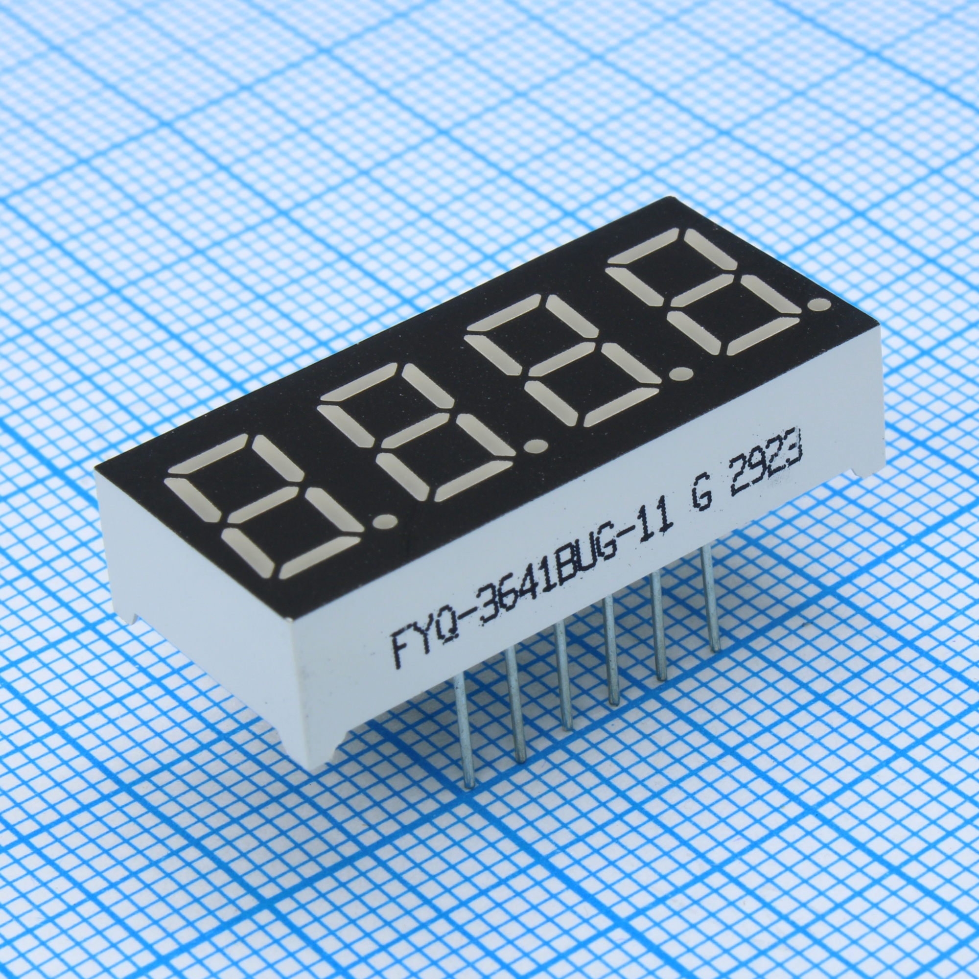 FYQ-3641BUG-11 - 4-х разрядный индикатор 9,2мм/зеленый/570нм/30-80мкд/ОА