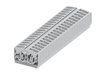 Клемма мини 254323 - Мини клемма, верхний подвод кабеля, 2 точки подключения в клемме, тип фиксации провода: пружинный, номинальное сечение: 2,5 мм кв., 24A, 800V, цвет: светло-серый, тип монтажа: без фиксации