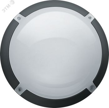 Светильник светодиодный ДБП-8w 4000К 700Лм IP65 круглый пластиковый черный 20986