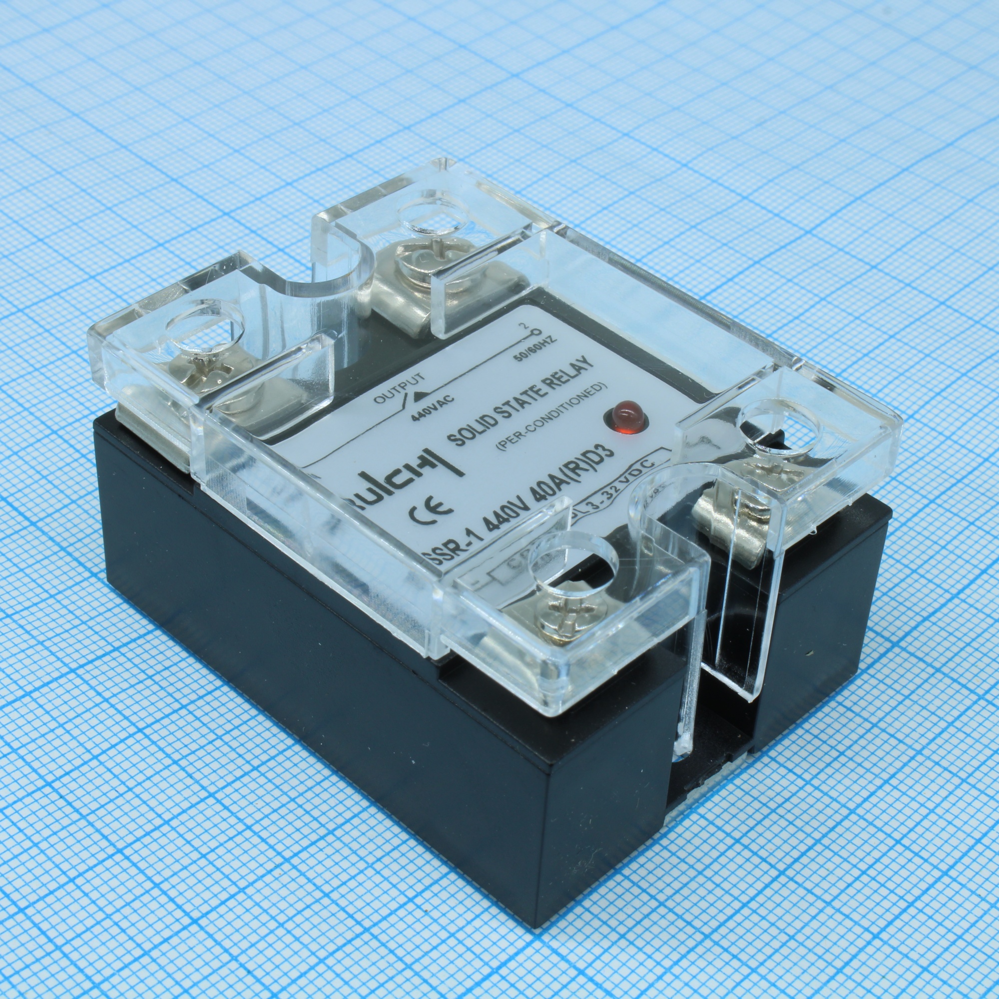 SSR-1 440V 80A (Z)D3 (3-32V) - Твердотельное реле R-с мгновенным (случайным) включением, 80 А, 440 В, упр.напряжение 3-32В, сопротивление изоляции 1000 МОм