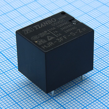 HJR-3FF-5VDC-S-Z - Реле силовое 10А одна контактная группа на переключение катушка 5В 0.36Вт