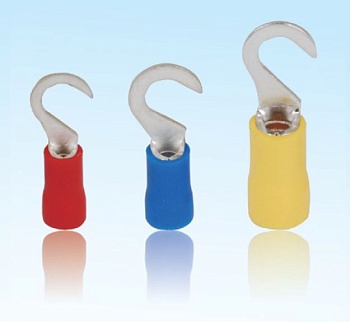 Наконечник крюковой, НИК 6.0-5, 100560 - Кабельный наконечник, крюковой, медь, НИК 6.0-5 (сечение проводника 4 - 6 мм кв., ширина крюка 5 мм), изолированный, цвет: желтый, в упаковке 100 штук