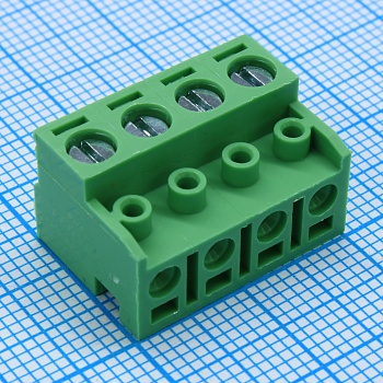 DG332W-5.0-04P-14-00A(H) - Винтовой клеммный блок с защитой провода, 4 контакта. Серия DG332W-5.0