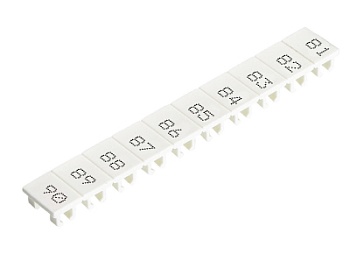 Шильдик 9705A/6/10 B  81-90 - Маркировка для клемм сечением 4 мм.кв., шириной 6 мм, 10 шильдиков, белая, нанесенные знаки: 81 – 90
