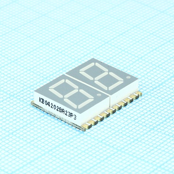 KCDA04-123 - 2-х разрядный сегментный дисплей smd 10,16мм/зеленый/570нм/5,6-11мкд/ОА