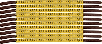 brd333903 - SCNG-15-3 клипсы жёлтые, 300шт/упак, для провода 3,8-4,6мм диаметра, легенда 3