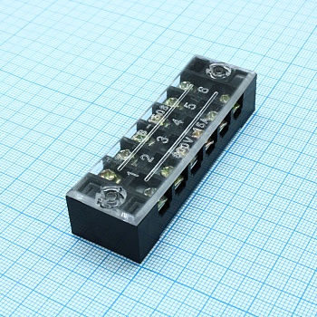 TB-1506 - Клеммная колодка винтовая с крышкой 12 контактов (2х6) М3, AWG14, 2мм2, 15А 600В