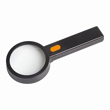 Линза х2+х6 ручная с подсветкой,D- 90 мм - черная