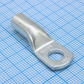 ТМЛС 16-6 - Наконечник кабельный медный луженый стандарта «КВТ» кольцевой М6 для опрессовки проводов сечением 16 мм2