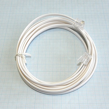 Шнур телефонный линейный  3.0м - Шнур подключения телефонного аппарата к розетке 3м