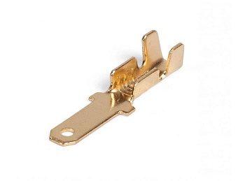 Разъем плоский, РП-П 0.8-2.8, 100457 - Разъем плоский, вилочный, латунь, РП-П 0.8-2.8 (сечение проводника 0,5 - 0,8 мм кв., ширина штыря 2.8 мм), неизолированный, в упаковке 100 штук