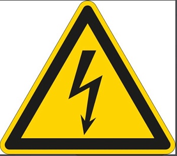 gws223664 - PIC 307 Предупреждающий знак "Поражение электрическим током", квадрат со стороной 500 мм, 1 шт, B-7538 (полиэстер)