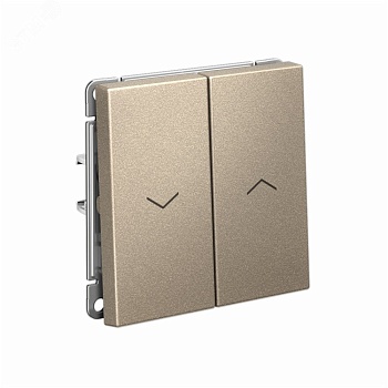 ARTGALLERY 2-клавишный выключатель для жалюзи, 2х сх.4, 10А, механизм, шампань GAL000519