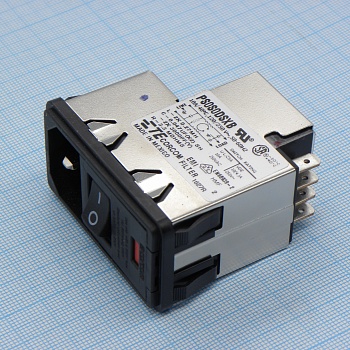 8-6609107-1 - Разъем ввода питания, Серия P, Штекер, 250 В AC, 10 А, Монтаж в Панель