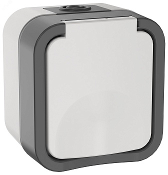 Розетка 1-м ОП TORS 16А IP55 TS220 с заземл. с крышкой бел. TS-R16-16-55-K41