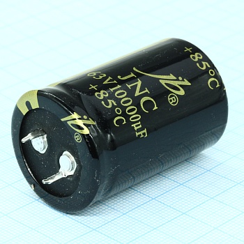JNC1J103M10003000450 - Конденсатор алюминиевый электролитический 10000мкФ 63В ±20% (30 X 45мм) защелкиваемые выводы 10мм 2000час 85°C