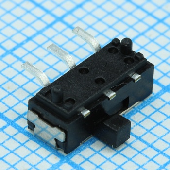 JS102011SAQN - Переключатель движковый горизонтальный (ON-ON) 0.3A 6V 5000 циклов SMD лента на катушке