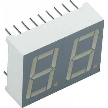 DC56-11GWA - 2-х разрядный индикатор 14,22мм/зеленый/568нм/3-10.5мкд