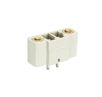Вилка Wiecon 8813 S / 2 GF - Вилочный разъем, вертикальный, на плату, с монтажными фланцами, шаг 3,81 мм, 2 полюса, фиксация на плате пайкой, 250V, 8А, без маркировки, цвет: серый, серия 8813 S GF