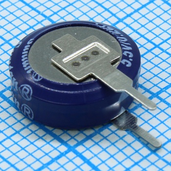 TS12-01-5R5-V224DZRR - Ионистор стандартный мини 5,5V, 0,22F, -25...+70°C, 1000h, 11,5x12,3mm, вертикального исполнения