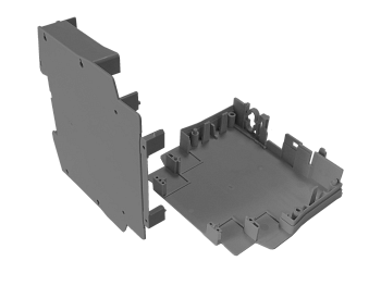 Боковая секция корпуса 01.004.6000.1 - Боковая секция корпуса для РЭА, габариты, Ш х В х Г (мм): 22,5 x 96,5 x 91,5 , пластик, цвет: черный, серия wiebox COMPACT