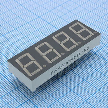 FYQ-5641AUHR-21 - 4-х разрядный индикатор 14,2мм/красный/640нм/30-60мкд/ОК