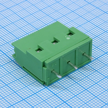 DG129-7.5-03P-14-00A(H) - Винтовой клеммный блок c рельефной обоймой, 2 контакта шаг 7.5мм зеленый