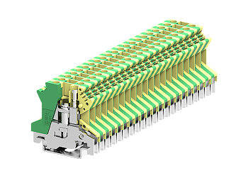 Заземляющая клемма 302903 - Заземляющая клемма, USLKG2.5, тип фиксации провода: винтовой, номинальное сечение: 2,5 мм кв., ширина: 6,1 мм, цвет: желто-зеленый, тип монтажа: DIN 35