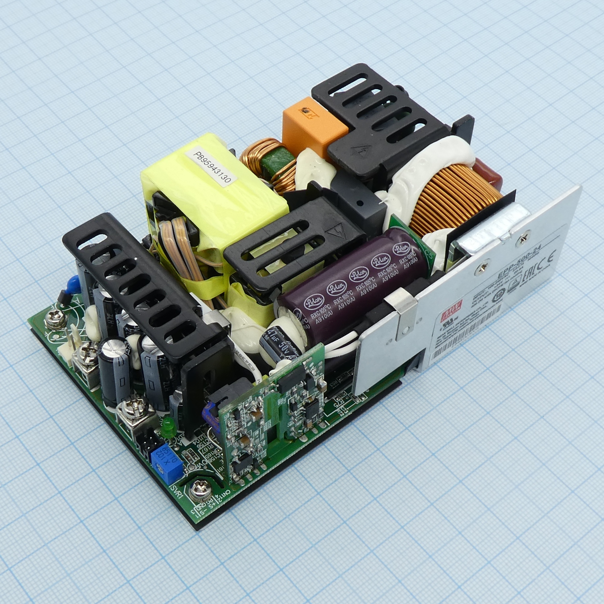 EPP-500-24 - AC-DC, 321Вт (вент. 499.2Вт), ККМ, вход 80…264V AC, 47…63Гц /113…370В DC, выход 24В/13.4A (вент. 20.8А), рег. вых 22.8…25.24В, изоляция 3000В AC, открытая плата 127х76х40мм, -30…+70°С, доп. выход 12В/0.5А, выход SB 5В/1А