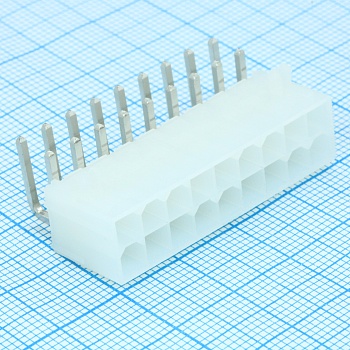 39301180 - Соединитель провод-плата 18 контактов шаг 4.2мм угловой монтаж в отверстие пакет