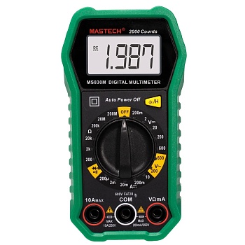 MS830M - Мультиметр цифровой с TrueRMS, режим измерения сопротивления до 200Мом