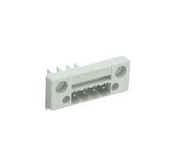 Вилка Wiecon 8213 S / 4 DFLS M - Вилочный разъем, в панель, шаг 5,08 мм, 4 полюса, номинальное сечение: 1 мм кв., фиксация провода пайкой, 400V, 6,5А, с маркировкой, цвет: серый, серия 8213 DFLS